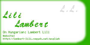 lili lambert business card